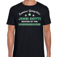 Famous gangsters John Gotti tekst verkleed t-shirt / kostuum zwart heren - thumbnail