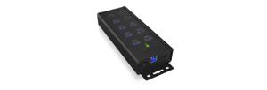 ICY BOX IB-HUB1703-QC3 USB 3.2 Gen 1 (3.1 Gen 1) Type-B 5000 Mbit/s Zwart