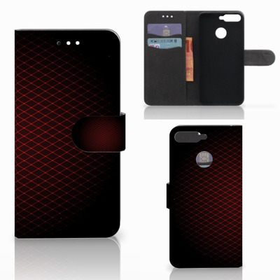 Huawei Y6 2018 Telefoon Hoesje Geruit Rood