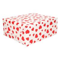 2x Cadeaupapier met rode hartjes opdruk 70 x 200 cm - Cadeaupapier