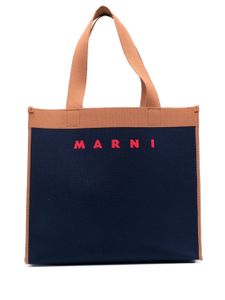 Marni sac porté épaule à logo en jacquard - Bleu