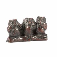 Polystone Beeldje Uilen "Horen, Zien en Zwijgen"  (8 cm)