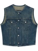 MM6 Maison Margiela gilet en jean à effet délavé - Bleu