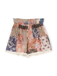 ZIMMERMANN Kids short en coton à motif cachemire - Rose