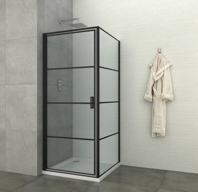 Allibert Loft-Game vaste zijwand mat zwart 90x200cm Allibert Loft-Game vaste zijwand mat zwart 90x200cm