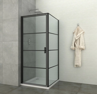 Allibert Loft-Game vaste zijwand mat zwart 90x200cm