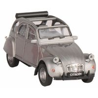 Speelgoed Citroen 2CV zilver open 1:36 - thumbnail