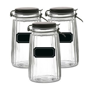 Weckpot/inmaakpot - 6x - 1.8L - glas - met beugelsluiting - incl. etiketten