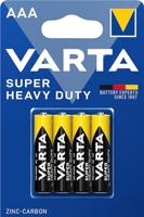 Varta Superlife 10500403 zink-koolstofbatterij AAA/R03 met 1,5 volt, set van 4, capaciteit 800 mAh, ideaal voor apparaten met lage stroom