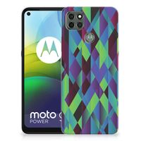 Motorola Moto G9 Power TPU Hoesje Abstract Green Blue - thumbnail