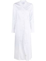 Thom Browne robe-chemise en popeline à design plissé - Blanc