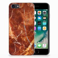 iPhone SE 2022 | SE 2020 | 8 | 7 TPU Siliconen Hoesje Marmer Bruin - thumbnail