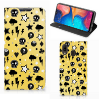 Mobiel BookCase Samsung Galaxy A30 Punk Geel - thumbnail