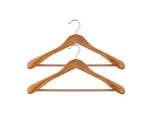 LIVARNO home Kleerhangerset (Natuur, 2 houten kleerhangers)