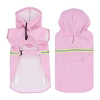 Hondenregenjassen Pet Poncho Reflecterende regenjas Waterdichte jas voor kleine middelgrote grote honden Outdoor puppykleding (roze S)