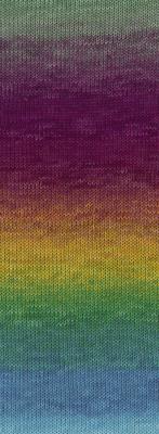 Gomitolo Aloha 310 Kleur: Grijsgroen-Roodviolet-Oudroze-Roest-Geel-Jade-Petrol-Turquoise