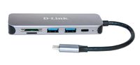 D-Link DUB-2325/E USB-C (USB 3.2 Gen 2) multiport hub 5 poorten Antraciet - thumbnail