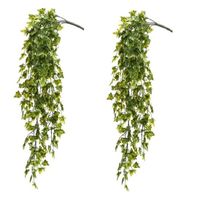 2x Kunstplant klimop hedera hangplant/tak 75 cm UV bestendig - thumbnail