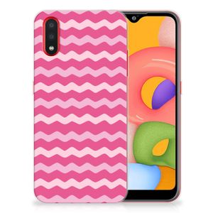 Samsung Galaxy A01 TPU bumper Waves Pink