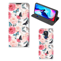 Motorola Moto G9 Play Smart Cover Butterfly Roses