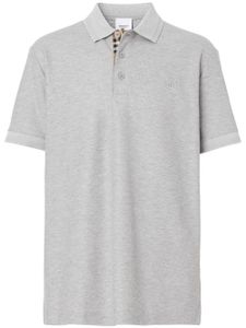 Burberry polo à logo brodé - Gris