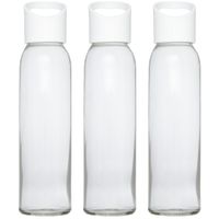 6x stuks glazen waterfles/drinkfles transparant met schroefdop met wit handvat 500 ml