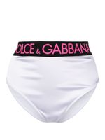 Dolce & Gabbana slip satiné à bande logo - Blanc