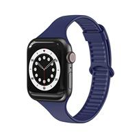 By Qubix - TPU Slim Fit bandje - Donkerblauw - Compatible met Apple Watch 38mm / 40mm / 41mm / 42mm - Compatible Apple watch bandjes