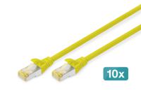 Digitus DK-1644-A-020-Y-10 RJ45 Netwerkkabel, patchkabel CAT 6A S/FTP 2.00 m Geel 1 stuk(s)