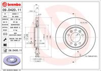 Remschijf BREMBO, Remschijftype: Binnen geventileerd, u.a. für Citroën, Peugeot, Toyota, Opel - thumbnail