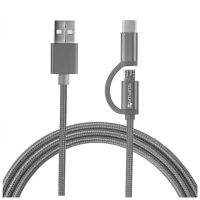 4smarts 4S468550 USB-kabel 1 m 2.0 USB A USB C/Micro-USB B Grijs 4smarts 4S468550 USB-kabel 1 m 2.0 USB A USB C/Micro-USB B Grijs