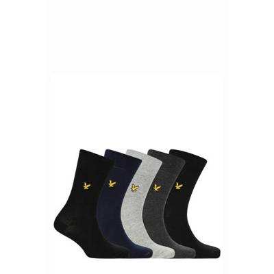 Lyle & Scott sokken Liam - set van 5 zwart/grijs
