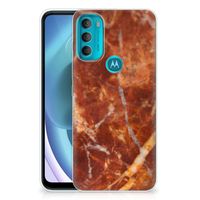 Motorola Moto G71 5G TPU Siliconen Hoesje Marmer Bruin