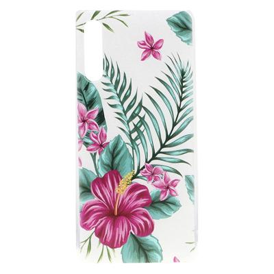 Shop4 - Samsung Galaxy A30s Hoesje - Zachte Back Case Bloemen en Bladeren