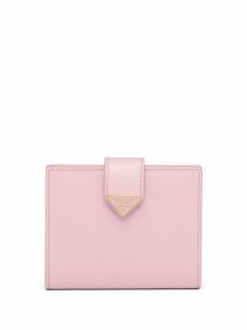 Prada petit portefeuille en cuir Saffiano à plaque logo - Rose