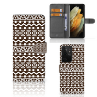 Samsung Galaxy S21 Ultra Telefoon Hoesje Aztec Brown