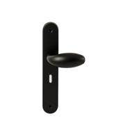 Hardbrass Knopkruk Golf op ovaal langschild sleutelgat 56mm - zwart