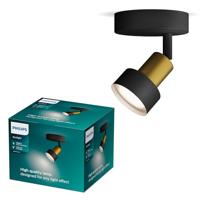 Philips Conduit Spot - Wandspot - Zwart met goud design - GU10 LED fitting