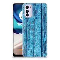 Motorola Moto G42 Bumper Hoesje Wood Blue - thumbnail