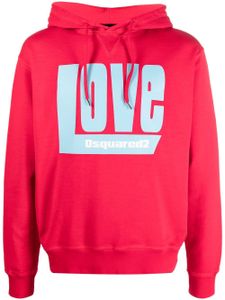 DSQUARED2 hoodie 'Love' à logo imprimé - Rouge