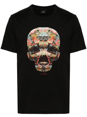 PS Paul Smith T-shirt met doodskopprint - Zwart