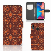 Samsung Galaxy A30 Telefoon Hoesje Batik Brown - thumbnail