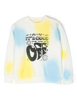 Off-White Kids sweat en coton à motif tie-dye - Blanc