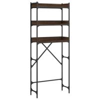 vidaXL Wasmachinerek 67x25x163 cm bewerkt hout bruineikenkleurig, badkamerrek, toiletrek, badkamermeubel, badkamerkast, toiletkast