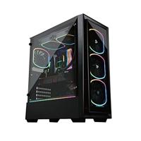 Enermax Starryfort SF30 adresseerbare RGB ARGB Mid Tower Gaming PC-behuizing gehard glas per geïnstalleerde A-RGB-ventilatoren (X4), ECA-SF30-M1BB-ARGB
