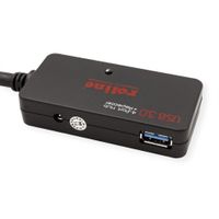 ROLINE USB 3.2 Gen 1 4-port Hub met repeater, zwart, 10 m - thumbnail