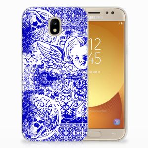 Silicone Back Case Samsung Galaxy J5 2017 Angel Skull Blauw