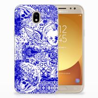 Silicone Back Case Samsung Galaxy J5 2017 Angel Skull Blauw - thumbnail