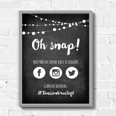 Poster hashtag festival krijtbord