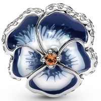 Pandora 790777C02 Bedel Blue Pansy Flower zilver-emaille-zirconia blauw-wit - thumbnail